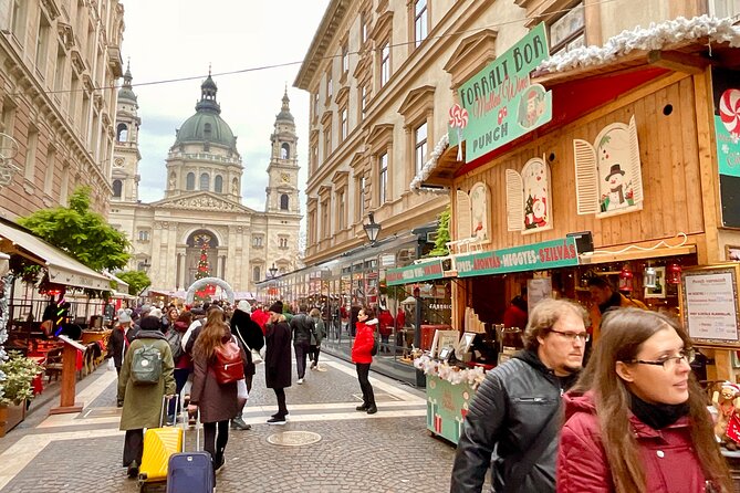 Budapest Wonderland - A Christmas Market Tour with Chimney Cake & Mulled Wine - The Gresham Palace Christmas Market area: architecture makes the photos better