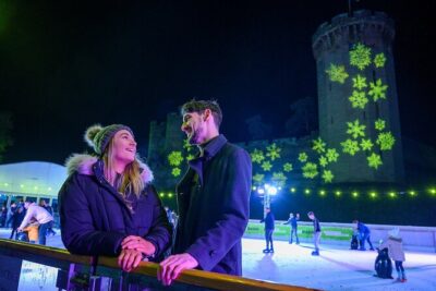 Christmas at Warwick Castle - Light Trail & Ice Skating Packages - The Light Trail route: twinkling trees, garden projections, and kid-friendly magic