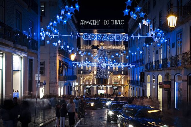 Christmas Lights Lisbon Tour with a Local in Private Eco Tuk Tuk - Chiado: elegant streets, famous cafés, and bookish Lisbon charm