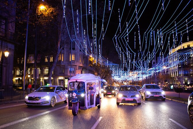 Christmas Lights Tour of Madrid in Eco Tuk Tuk Private - The Bank of Spain building: impressive, but interior access is limited