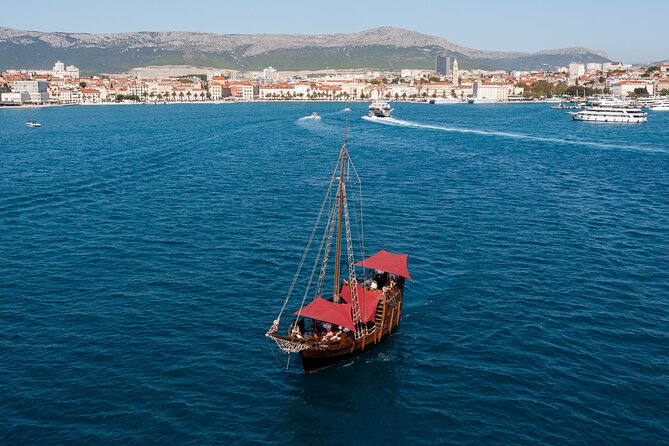 Columbo's Pirate Ship "Santa Maria" - Split Panoramic & Sunset Tour - Riva Promenade From the Water: Diocletian Palace Views, Straight Ahead