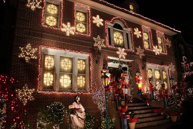 Dyker Heights Brooklyn Christmas Lights Tour - Manhattan skyline viewing and returning to Times Square