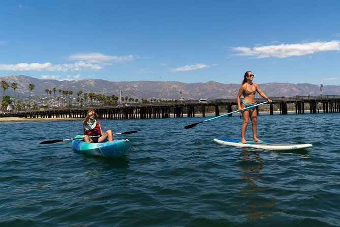 Kayak Tour of Santa Barbara with Experienced Guide - West Beach and the Santa Ynez Mountains in the frame