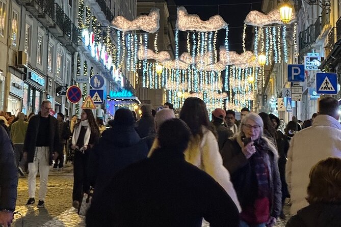 Lisbon Private Tour by Tuk Tuk (Christmas Lights) - Rua do Ouro to Armazéns do Chiado: shop-window sparkle and illuminated façades