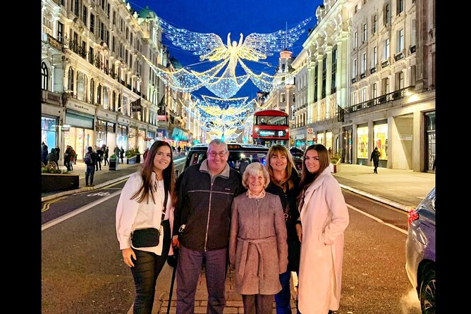 London Christmas Lights Guided Tour by Cab - Stop 3: Bond Street and the peacock-feather light vibe