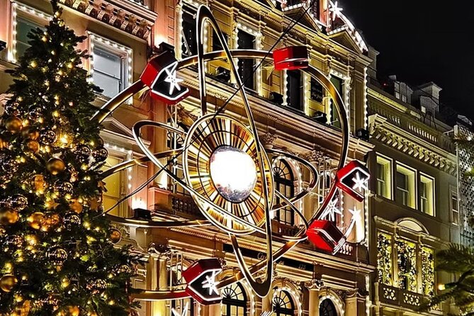 Magical London Christmas Lights Walking Tour with a Londoner - Leicester Square holiday lights: market stalls and a center-tree moment