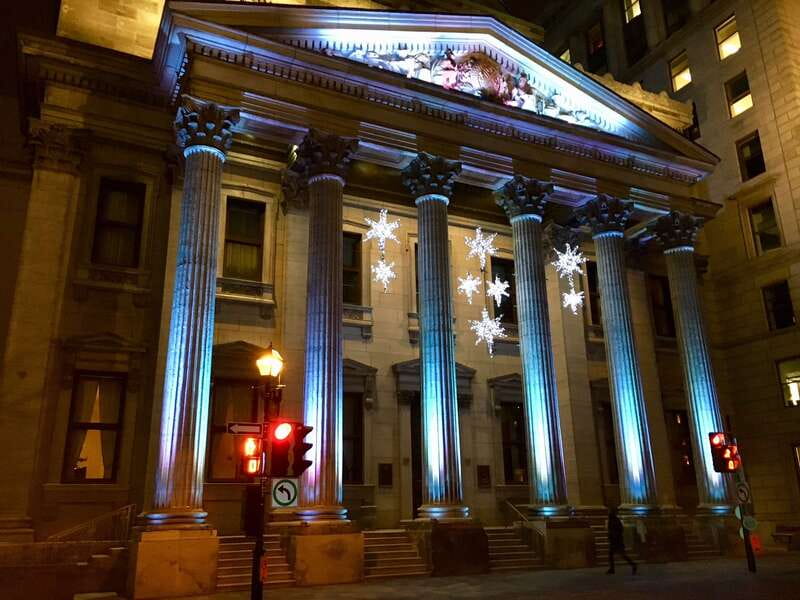 Old Montréal Small-Group Christmas Tour - Victoria Square to Place d’Armes: the walk starts with orientation and atmosphere