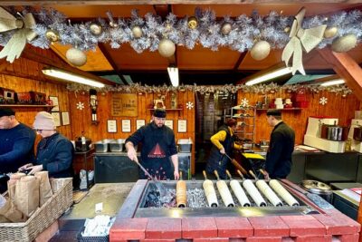 Private Budapest Christmas Market Tour with Chimney Cake & Mulled Wine - The walking route that connects landmarks like The Gresham Palace
