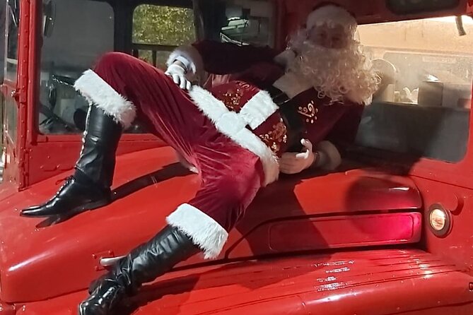 Red Bus Ride Along with Santa in Glasgow - A Vintage Red Bus Meets Santa at 6pm