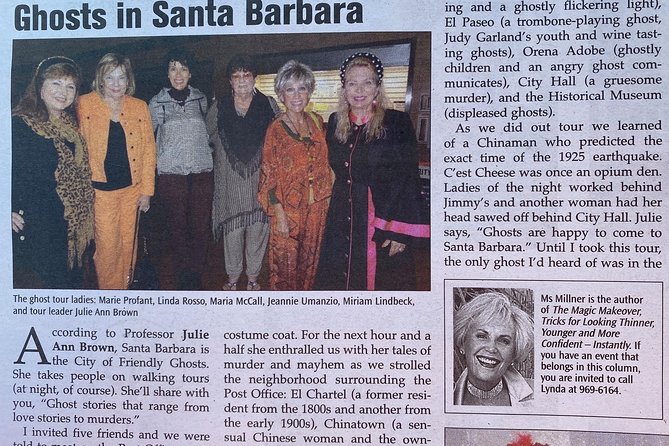 Santa Barbara Ghost Tour - 1 hour -"Invisible Becomes Visible!" - What You Should Expect the Tour to Feel Like