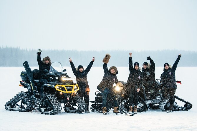 Santa Village Tour+Lapland Cuisine In Glass Igloo+Snow Scooters - Forest lunch by the fireplace and scooters on a frozen lake