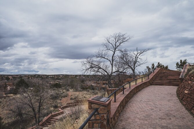 Self-Guided Walking Audio Tour of Historic Santa Fe - The trail connections: Santa Fe Trail End Marker and San Miguel Chapel