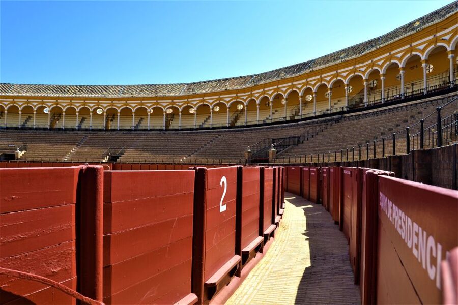 Seville: Plaza de Toros and Barrio Santa Cruz Tour - Walking into the bullring cathedral: the architecture lesson