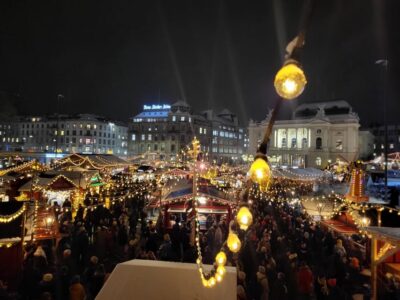 Zurich Christmas Market Tour - Landesmuseum Illuminarium to Zurich HB: a brand-light station stop